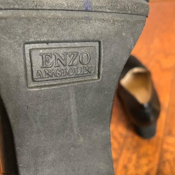 Enzo Angiolini "Liberty" Black Loafer Block Heel Women's Size 8 Slip-On - Picture 10 of 10